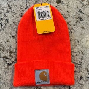 Carhartt Bright Neon Orange knit Beanie -Toddler Model AH8905